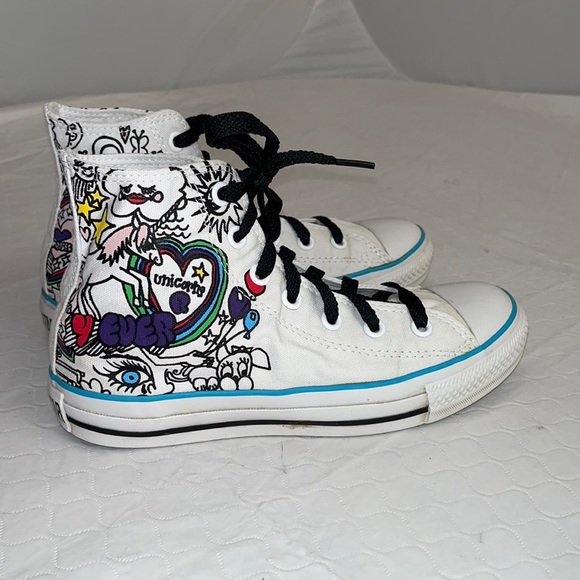 Converse Custom Unicorn Horse white multicolor high top sneakers - Picture 1 of 11
